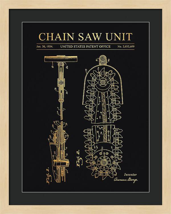 Chain Saw Gold Patent Us2032609a