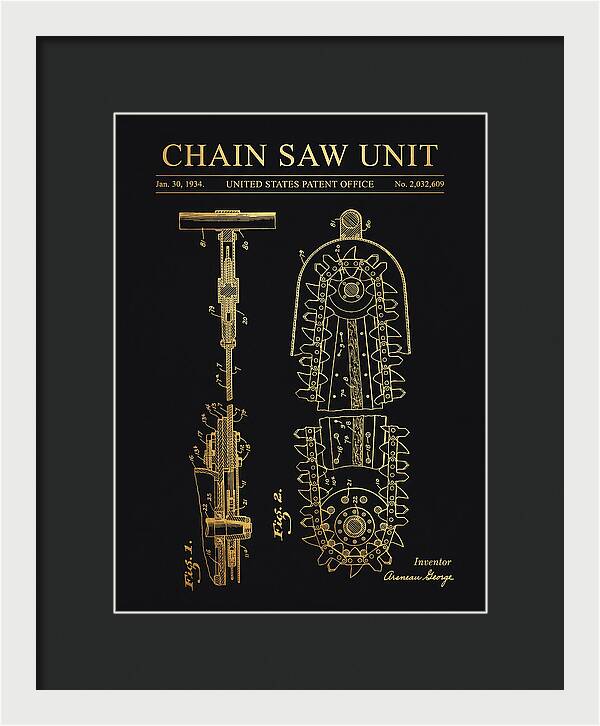 Chain Saw Gold Patent Us2032609a