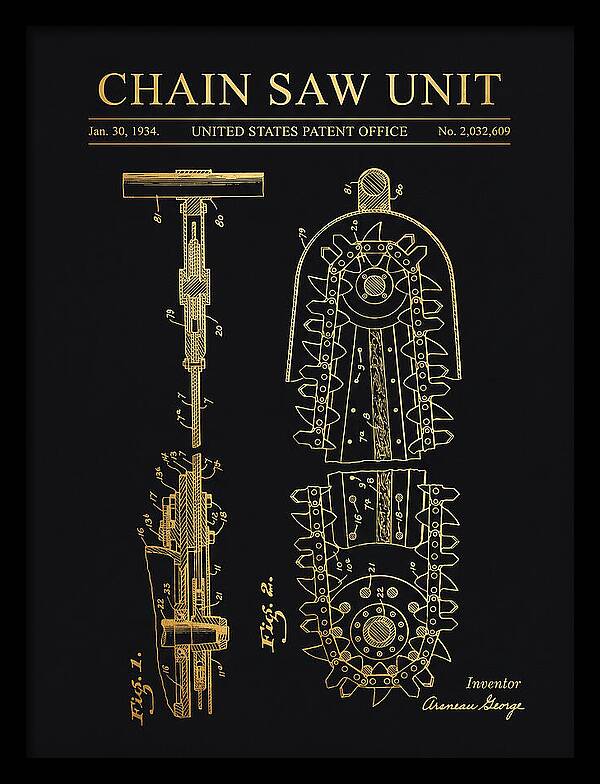 Chain Saw Gold Patent Us2032609a