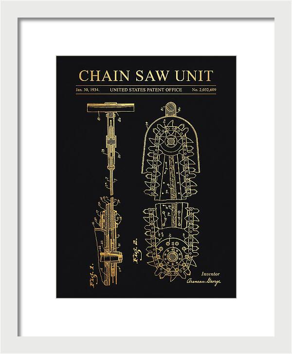 Chain Saw Gold Patent Us2032609a