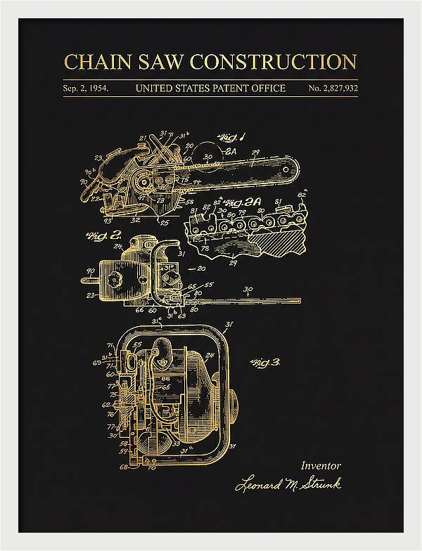 Chain Saw Gold Patent Us2827932a