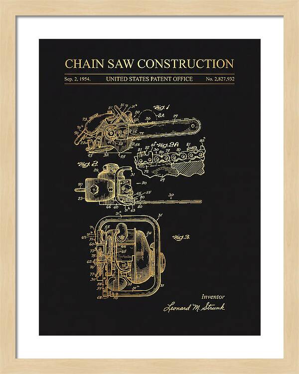 Chain Saw Gold Patent Us2827932a