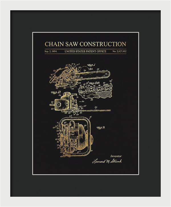 Chain Saw Gold Patent Us2827932a
