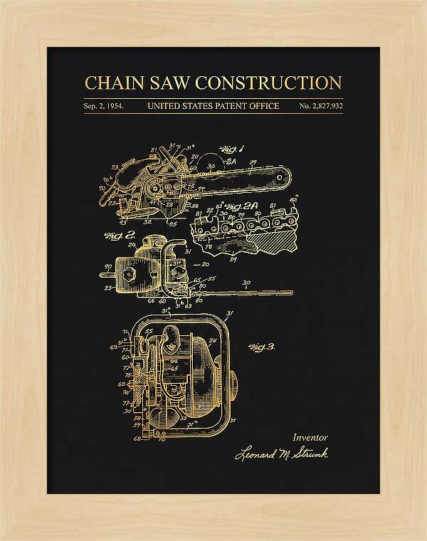 Chain Saw Gold Patent Us2827932a