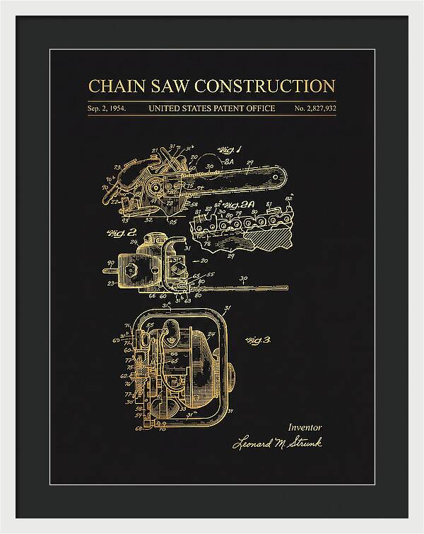 Chain Saw Gold Patent Us2827932a