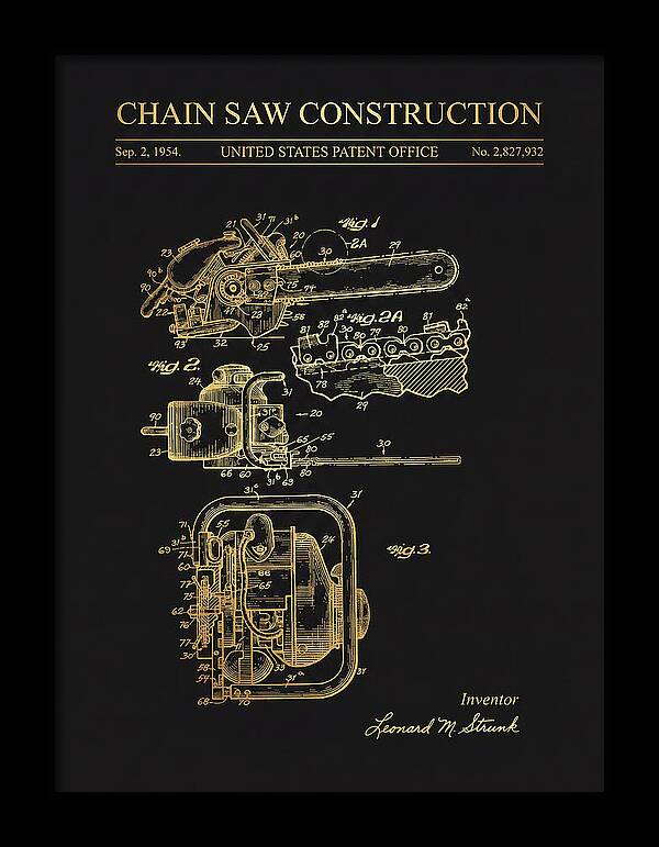 Chain Saw Gold Patent Us2827932a