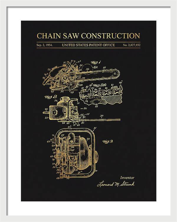 Chain Saw Gold Patent Us2827932a