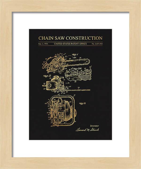 Chain Saw Gold Patent Us2827932a