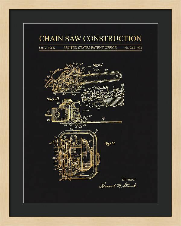 Chain Saw Gold Patent Us2827932a