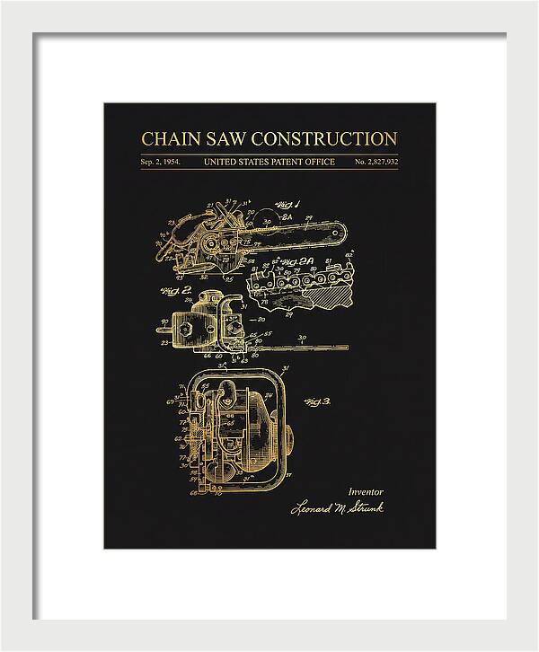Chain Saw Gold Patent Us2827932a