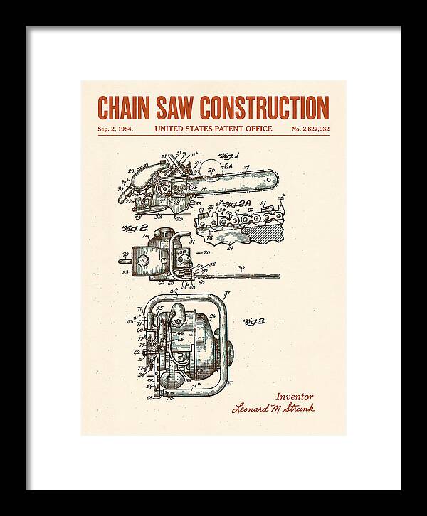 Chain Saw Retro Patent Us2827932a