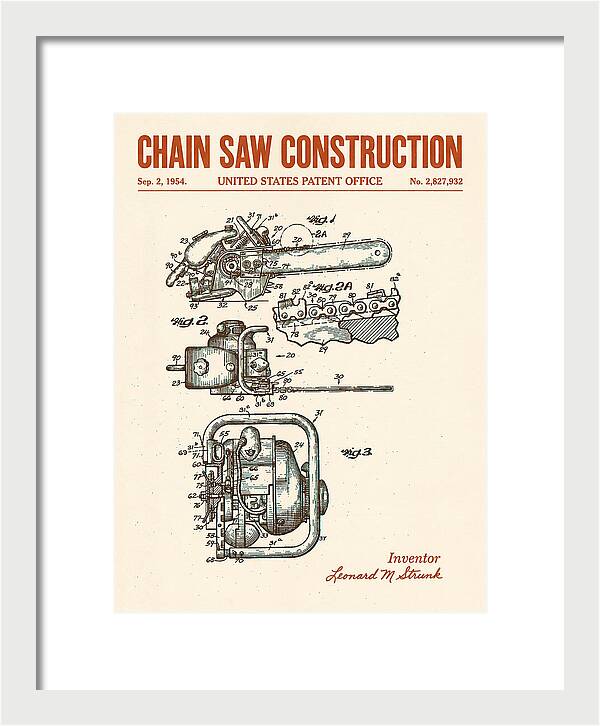 Chain Saw Retro Patent Us2827932a