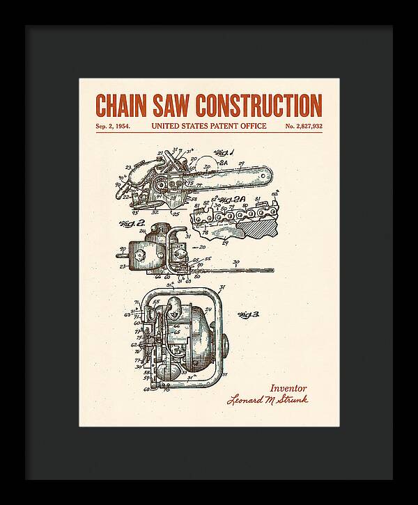Chain Saw Retro Patent Us2827932a
