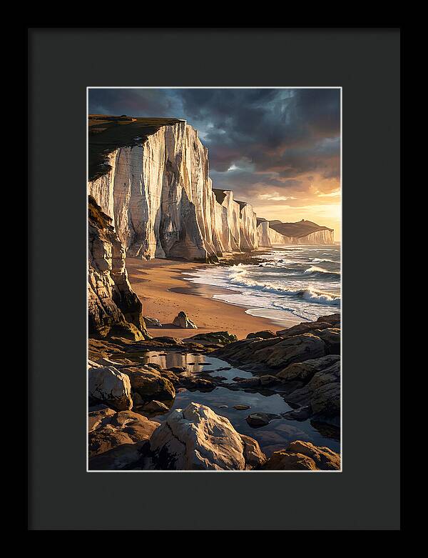 Chalk Cliffs Towering Above Beach