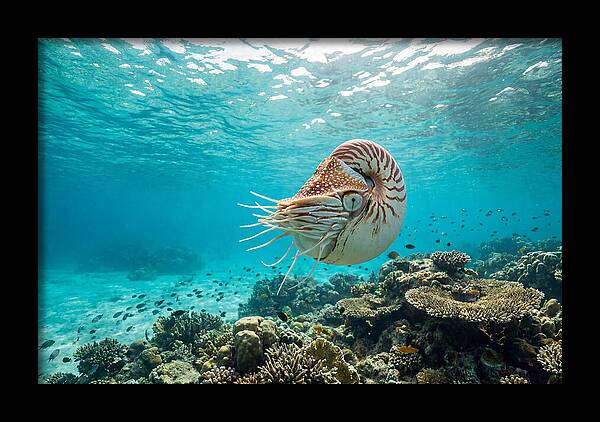Chambered Nautilus Underwater