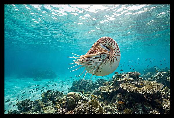 Chambered Nautilus Underwater