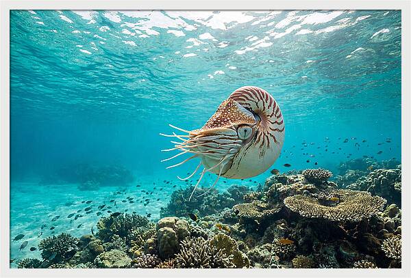 Chambered Nautilus Underwater