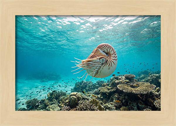 Chambered Nautilus Underwater