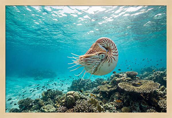 Chambered Nautilus Underwater