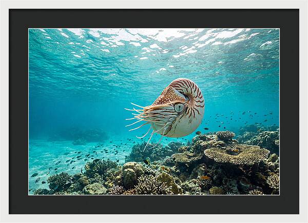 Chambered Nautilus Underwater