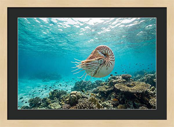 Chambered Nautilus Underwater