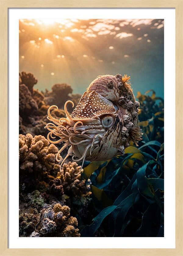 Chambered Nautilus Underwater Serenity