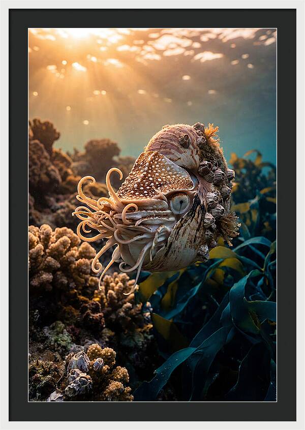 Chambered Nautilus Underwater Serenity