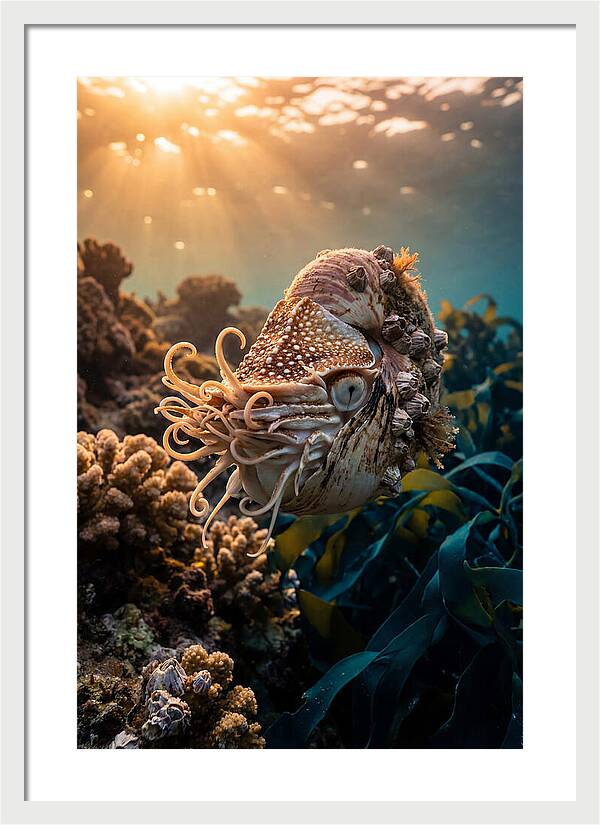 Chambered Nautilus Underwater Serenity