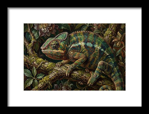 Chameleon Among Blossoms