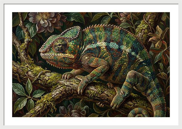 Chameleon Among Blossoms