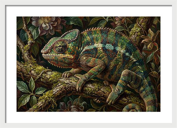 Chameleon Among Blossoms