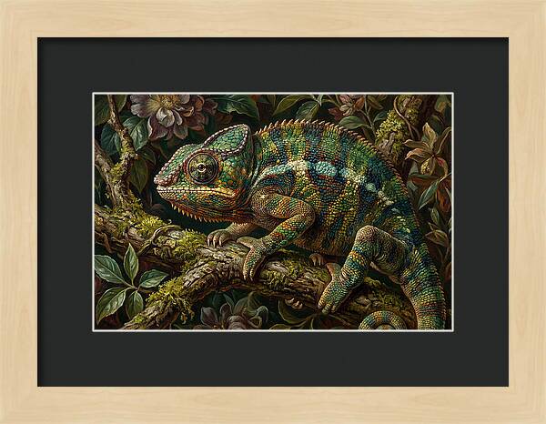 Chameleon Among Blossoms