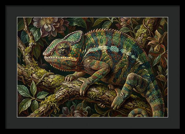 Chameleon Among Blossoms