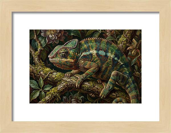 Chameleon Among Blossoms