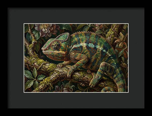 Chameleon Among Blossoms