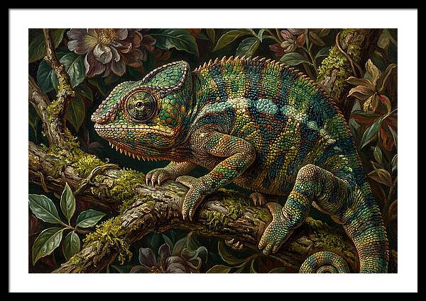 Chameleon Among Blossoms