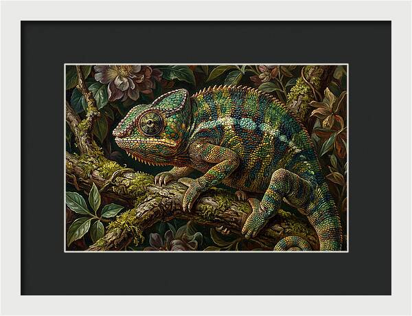 Chameleon Among Blossoms