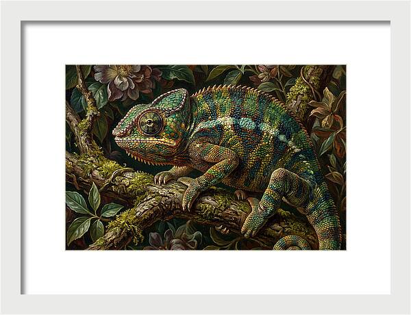 Chameleon Among Blossoms
