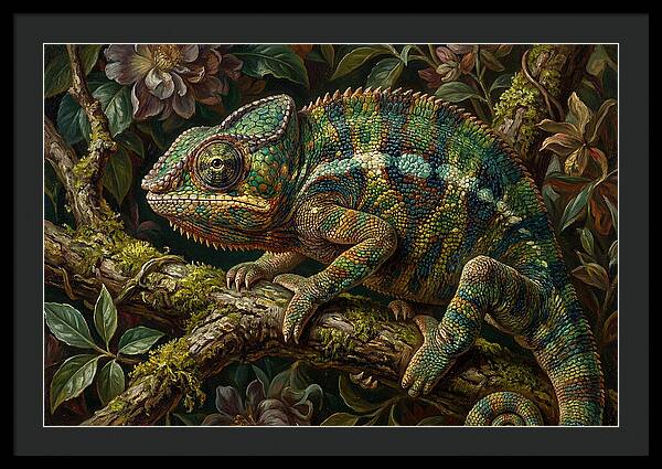 Chameleon Among Blossoms