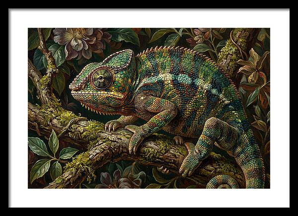 Chameleon Among Blossoms
