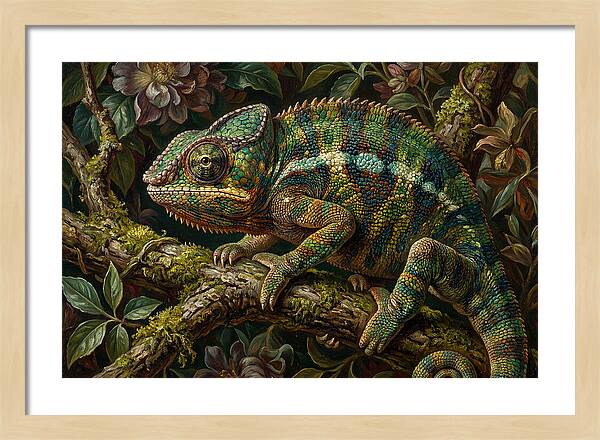 Chameleon Among Blossoms