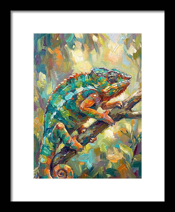 Chameleon Among Leaves