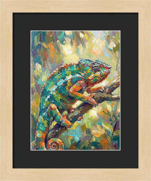 Chameleon Among Leaves