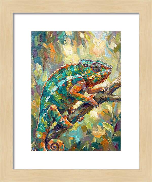 Chameleon Among Leaves
