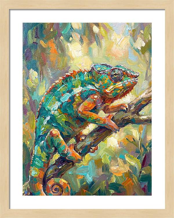 Chameleon Among Leaves