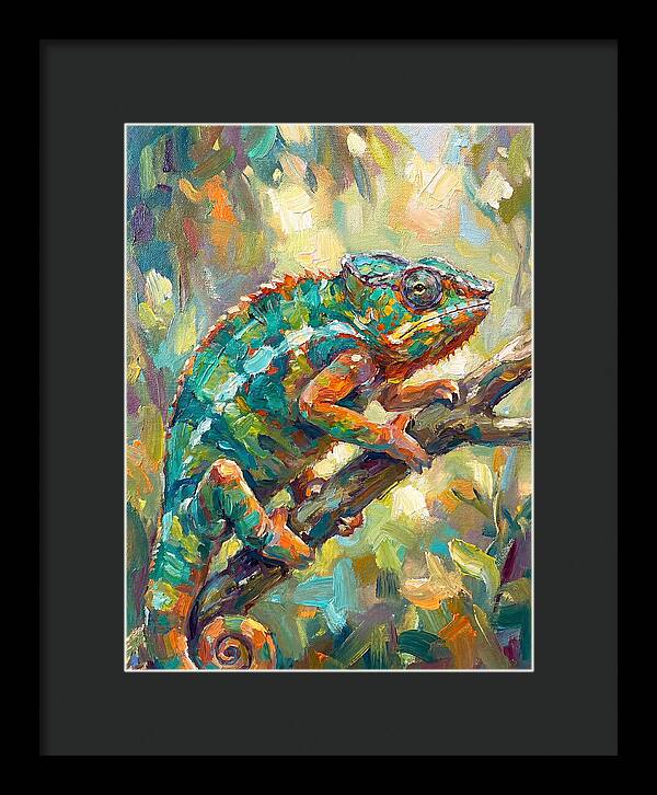 Chameleon Among Leaves