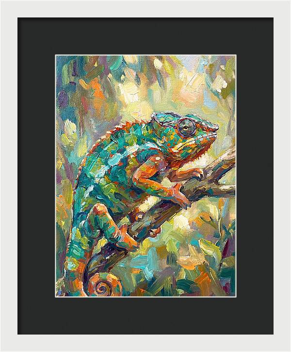 Chameleon Among Leaves