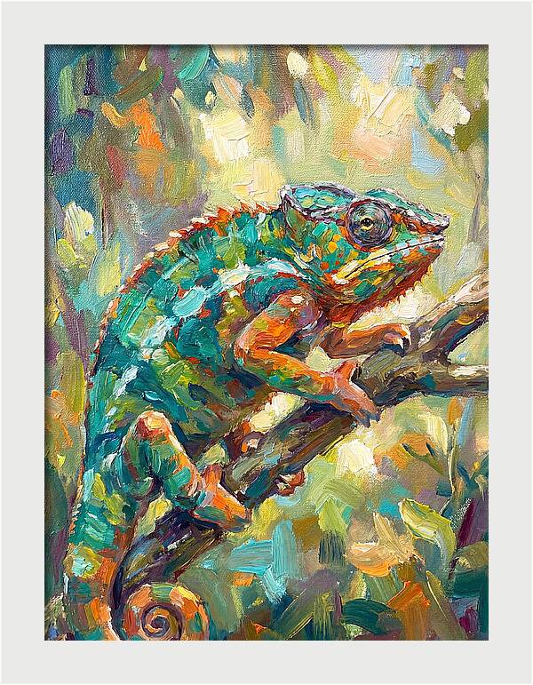 Chameleon Among Leaves