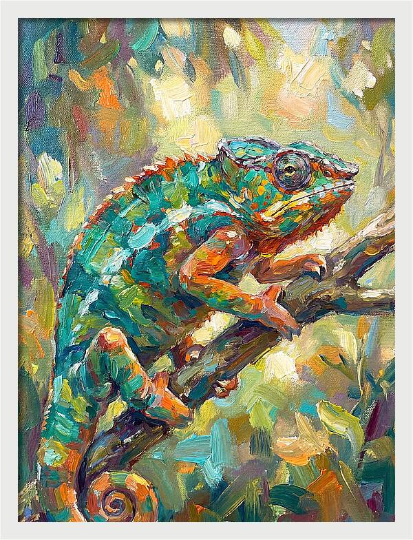 Chameleon Among Leaves