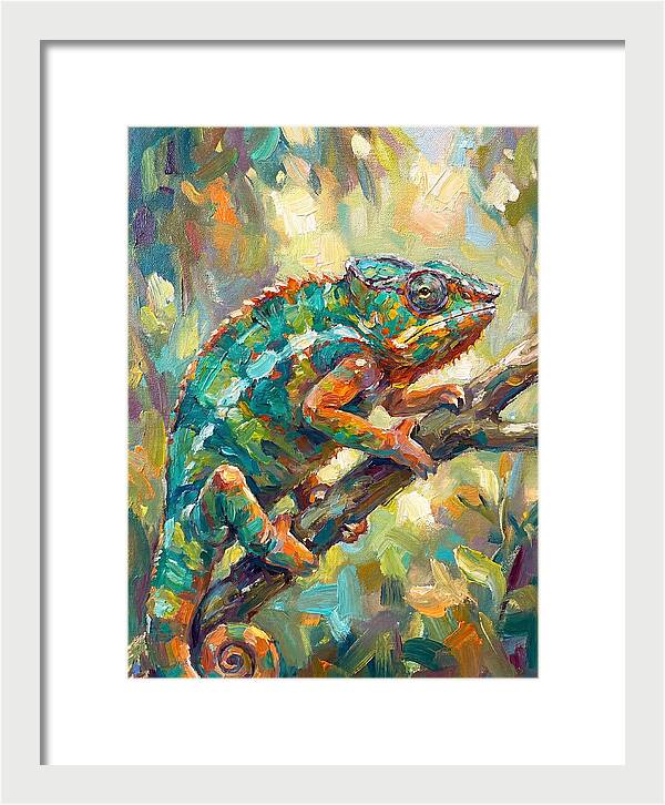 Chameleon Among Leaves